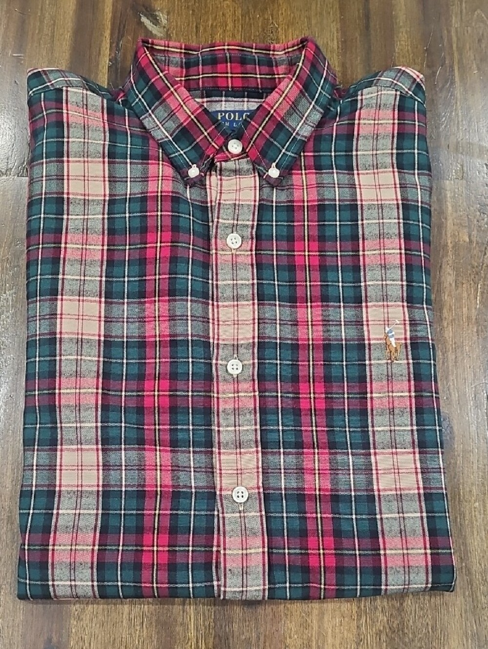 Polo by Ralph Lauren Slim Fit Plaid Cotton Oxford Button Down Shirt